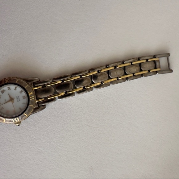 Anne Klein Two Tone Quartz Analog Ladies Wrist Watch Vintage White Face Silver - Picture 9 of 13